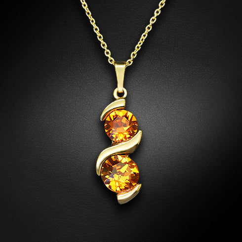 Kulonas "Piena Ceļš (Tangerine)" su Swarovski™ kristalais